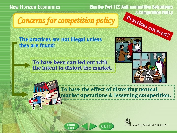 Elective Part 1 (2) Anti-competitive Behaviours & Competition Policy Concerns for competition policy The