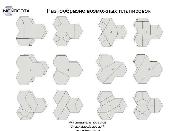 Разнообразие возможных планировок Руководитель проектов Владимир. Шумовский 