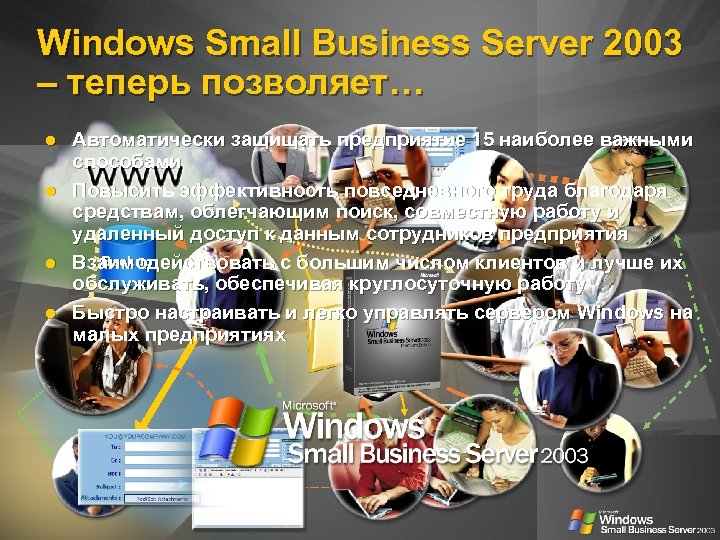 Windows Small Business Server 2003 – теперь позволяет… Автоматически защищать предприятие 15 наиболее важными