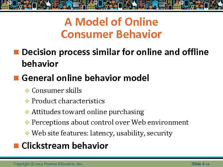 A Model of Online Consumer Behavior n Decision process similar for online and offline