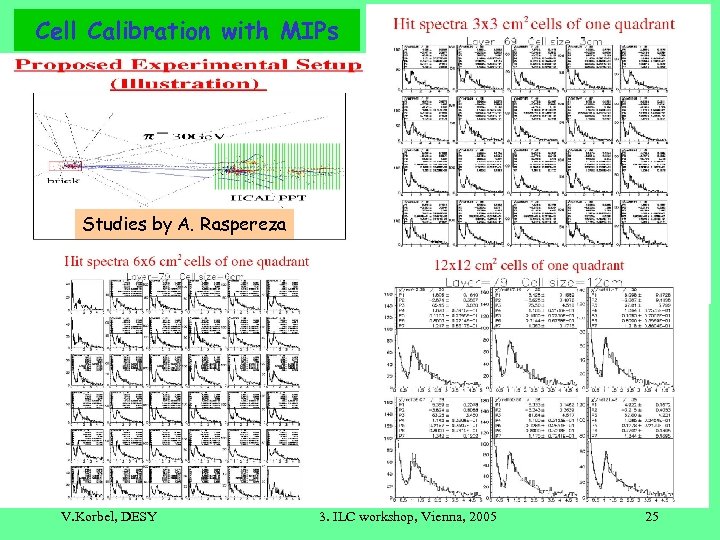 Cell Calibration with MIPs Studies by A. Raspereza V. Korbel, DESY 3. ILC workshop,