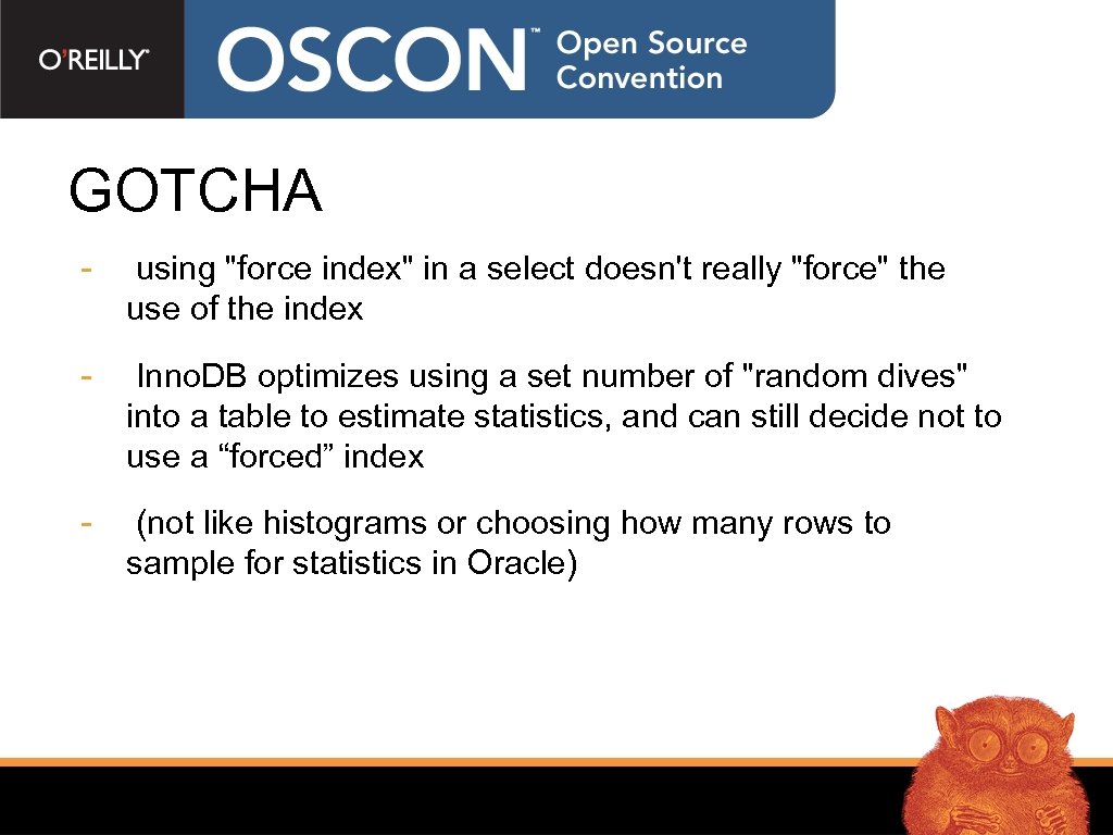 GOTCHA - using "force index" in a select doesn't really "force" the use of