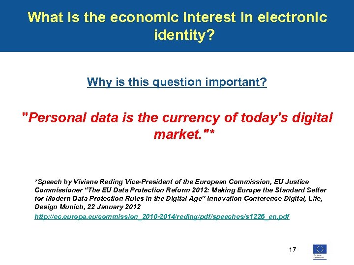 What is the economic interest in electronic identity? Why is this question important? 