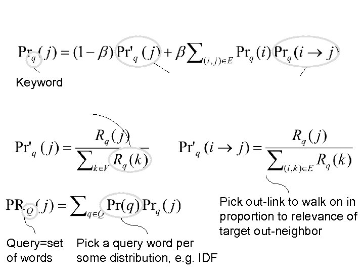 Keyword Query=set of words Pick a query word per some distribution, e. g. IDF