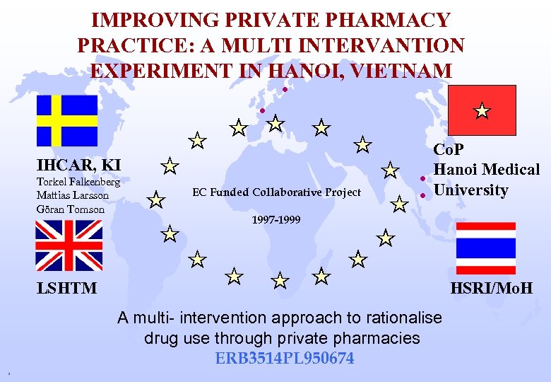 IMPROVING PRIVATE PHARMACY PRACTICE: A MULTI INTERVANTION EXPERIMENT IN HANOI, VIETNAM . . IHCAR,
