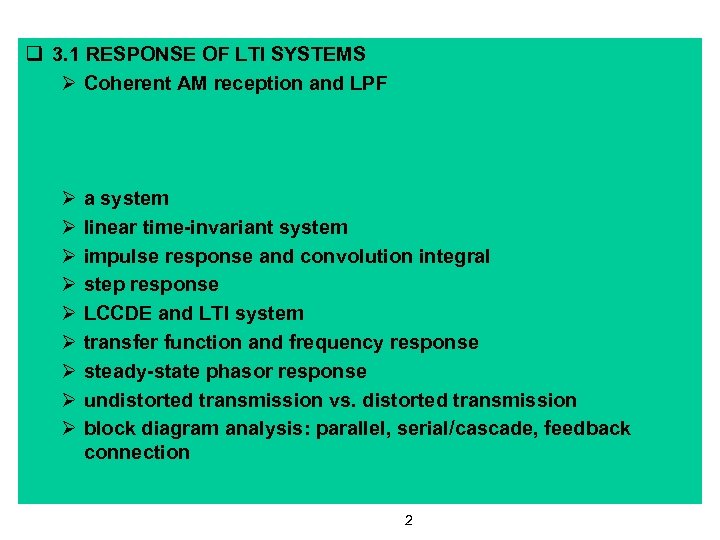 Q Chapter 3 Signal Transmission And Filtering O