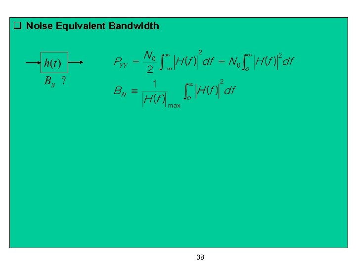 q Noise Equivalent Bandwidth 38 