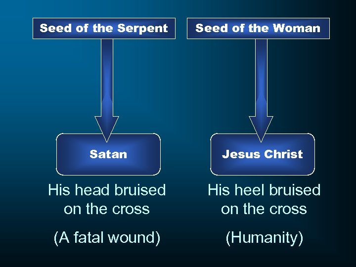 Seed of the Serpent Seed of the Woman Satan Jesus Christ His head bruised