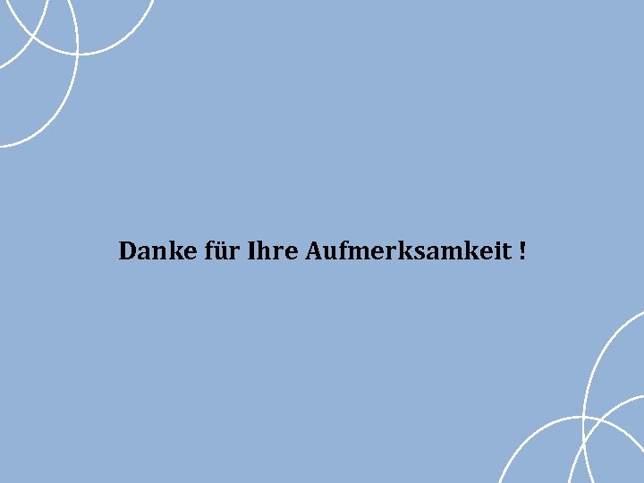 Danke für Ihre Aufmerksamkeit ! 