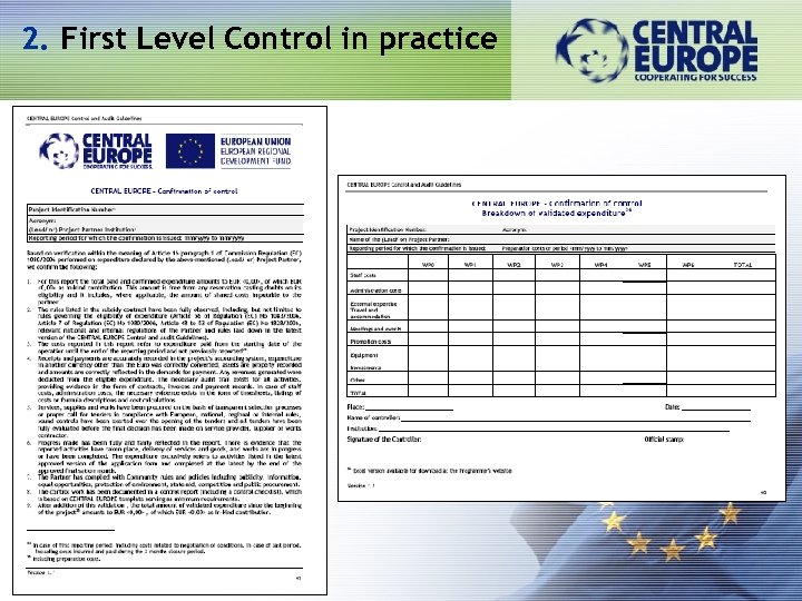 2. First Level Control in practice 