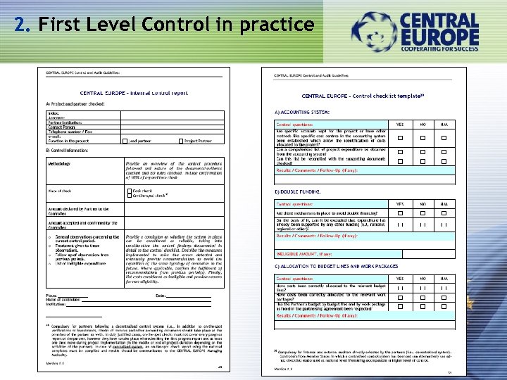 2. First Level Control in practice 