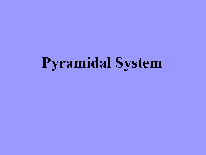 Pyramidal System 