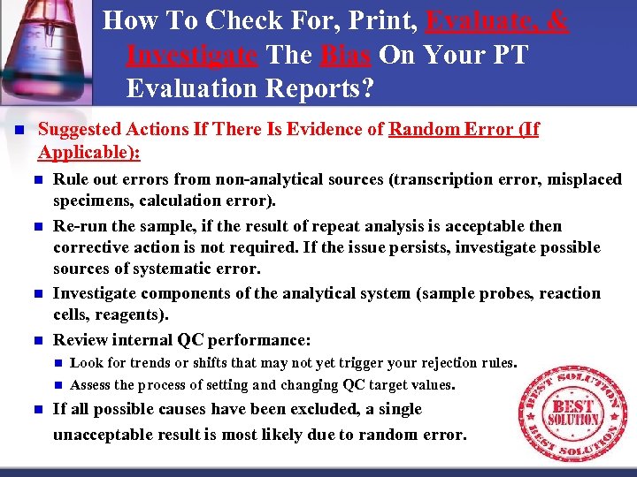 How To Check For, Print, Evaluate, & Investigate The Bias On Your PT Evaluation