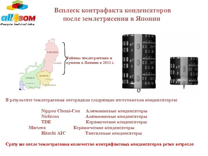 Всплеск контрафакта конденсаторов после землетрясения в Японии Районы землетрясения и цунами в Японии в