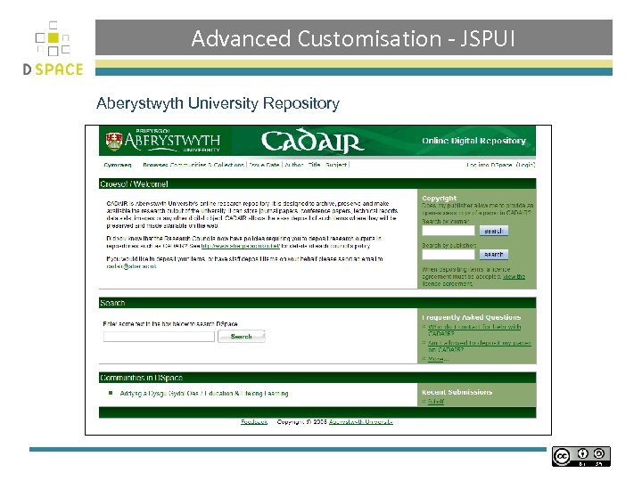 Advanced Customisation - JSPUI Aberystwyth University Repository 