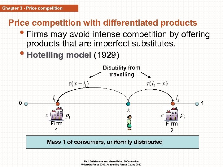 Chapter 3 - Price competition with differentiated products • Firms may avoid intense competition