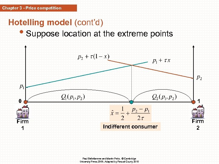 Chapter 3 - Price competition Hotelling model (cont’d) • Suppose location at the extreme