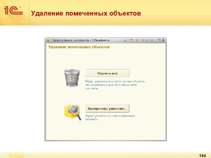 Удаление помеченных объектов 164 
