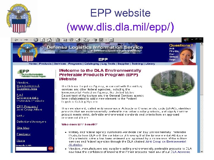 EPP website (www. dlis. dla. mil/epp/) 