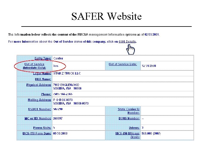 SAFER Website 