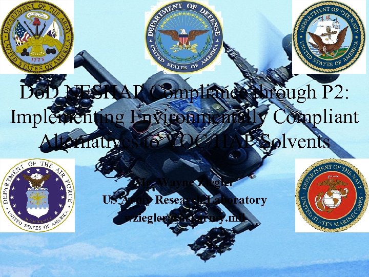 Do. D NESHAP Compliance through P 2: Implementing Environmentally Compliant Alternatives to VOC/HAP Solvents