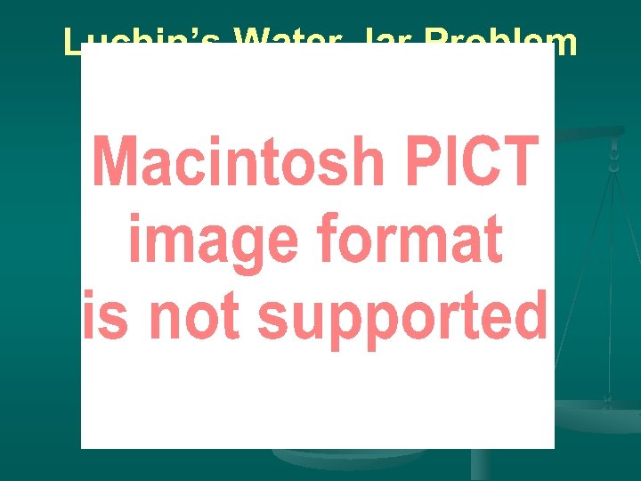 Luchin’s Water Jar Problem 