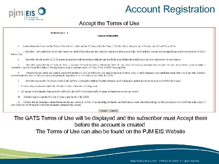 Account Registration Accept the Terms of Use The GATS Terms of Use will be