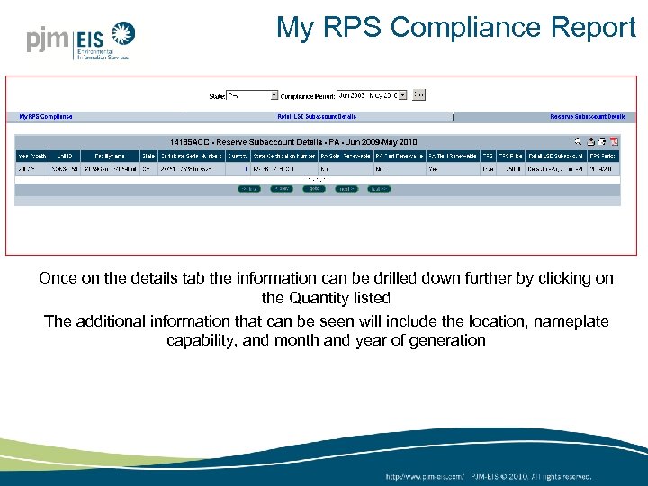 My RPS Compliance Report Once on the details tab the information can be drilled