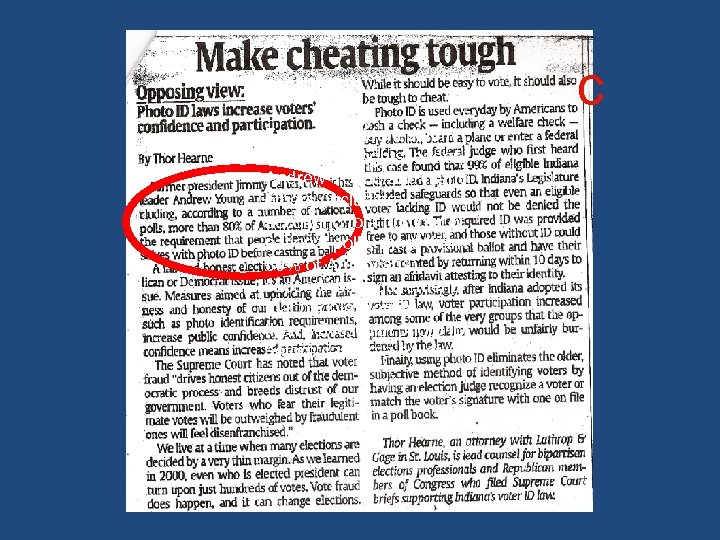 c Former president Jimmy Carter, civil rights leader, Andrew Young and many others (including,