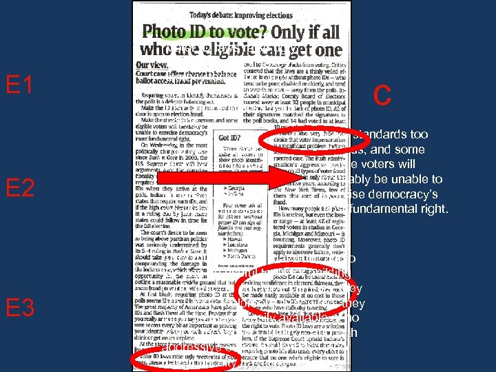 E 1 E 2 E 3 Voter ID laws raise ugly memories of poll