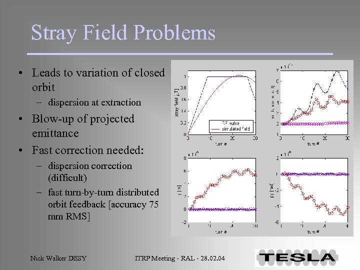 Stray Field Problems • Leads to variation of closed orbit – dispersion at extraction