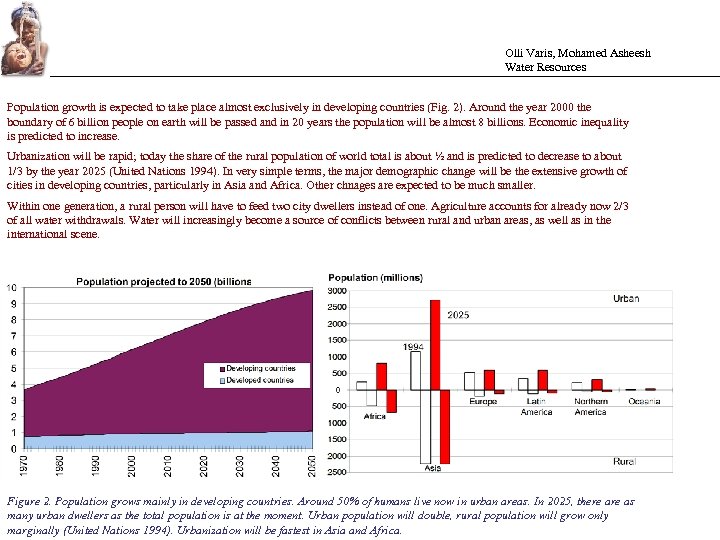 Olli Varis, Mohamed Asheesh Water Resources Population growth is expected to take place almost