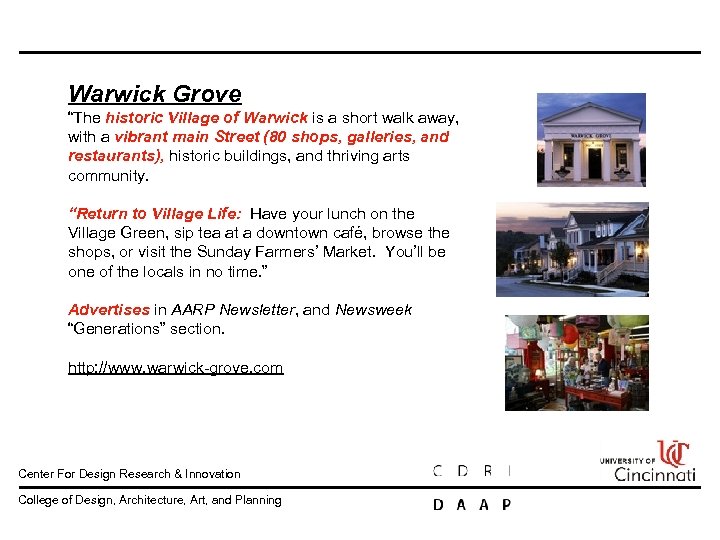 Warwick Grove “The historic Village of Warwick is a short walk away, with a