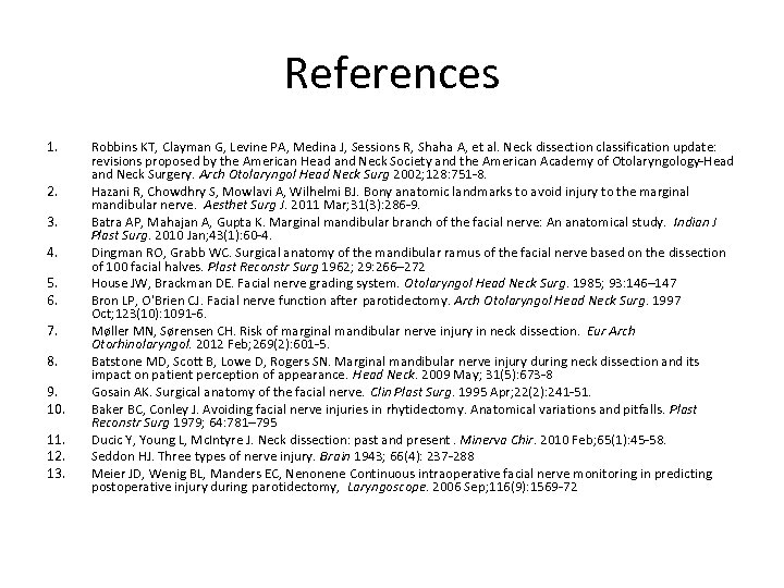 References 1. 2. 3. 4. 5. 6. 7. 8. 9. 10. 11. 12. 13.