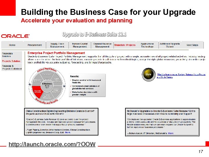 Building the Business Case for your Upgrade Accelerate your evaluation and planning http: //launch.