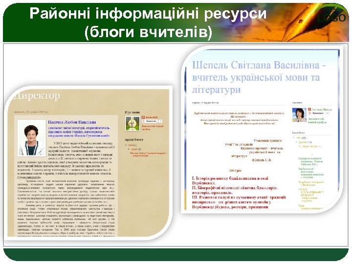 Районні інформаційні ресурси (блоги вчителів) LOGO 