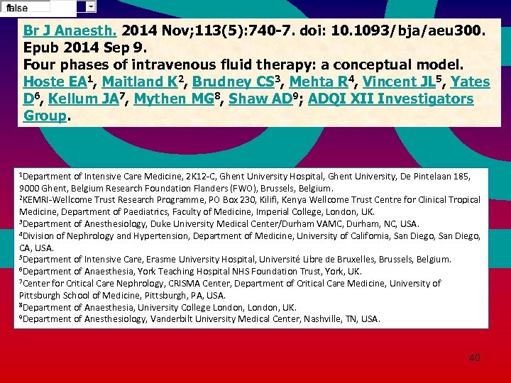 Se Br J Anaesth. 2014 Nov; 113(5): 740 -7. doi: 10. 1093/bja/aeu 300. Epub