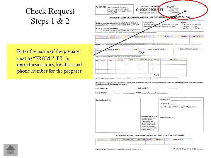 Check Request Steps 1 & 2 Enter the name of the preparer next to