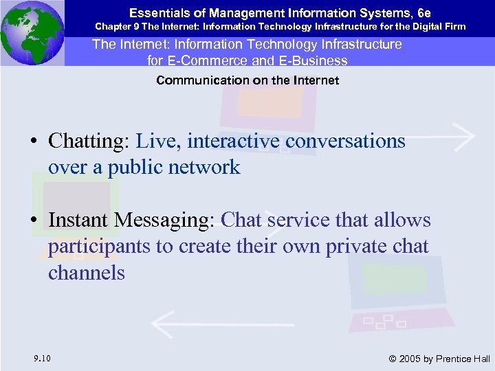 Essentials of Management Information Systems, 6 e Chapter 9 The Internet: Information Technology Infrastructure