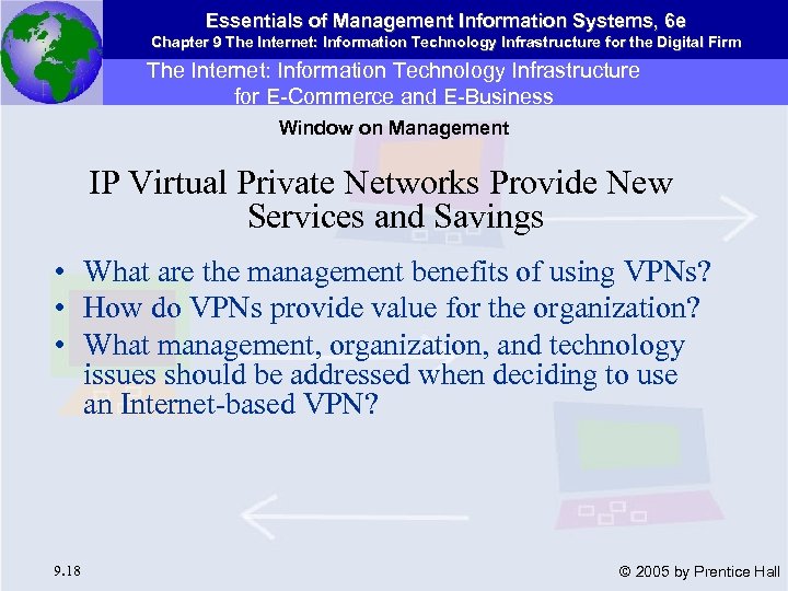 Essentials of Management Information Systems, 6 e Chapter 9 The Internet: Information Technology Infrastructure