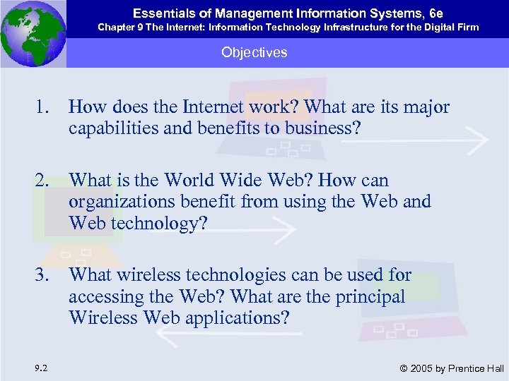 Essentials of Management Information Systems, 6 e Chapter 9 The Internet: Information Technology Infrastructure