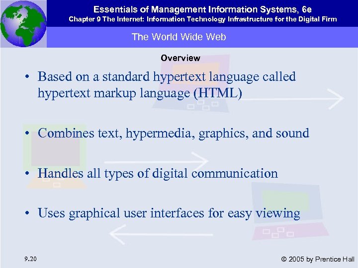 Essentials of Management Information Systems, 6 e Chapter 9 The Internet: Information Technology Infrastructure