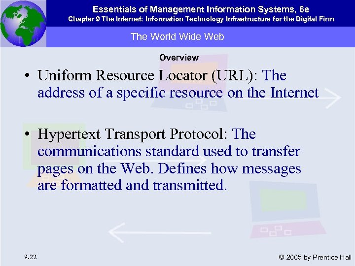 Essentials of Management Information Systems, 6 e Chapter 9 The Internet: Information Technology Infrastructure