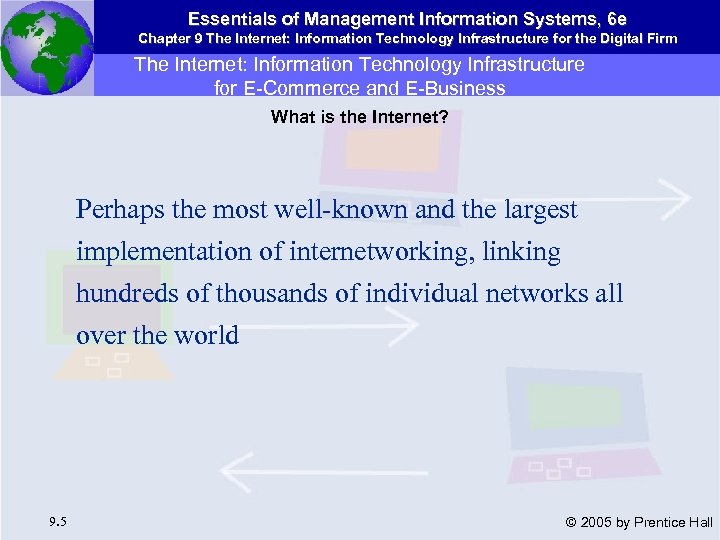 Essentials of Management Information Systems, 6 e Chapter 9 The Internet: Information Technology Infrastructure