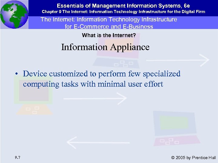 Essentials of Management Information Systems, 6 e Chapter 9 The Internet: Information Technology Infrastructure