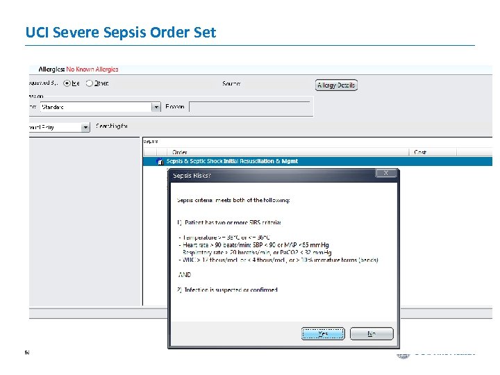 UCI Severe Sepsis Order Set 53 