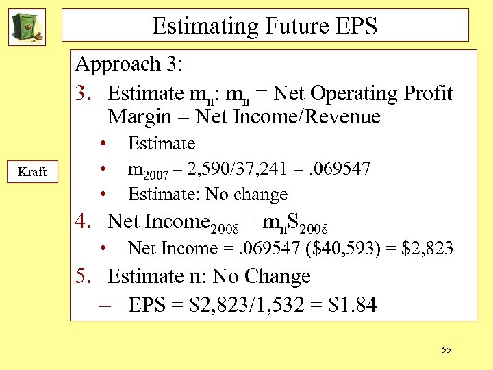 Estimating Future EPS Approach 3: 3. Estimate mn: mn = Net Operating Profit Margin