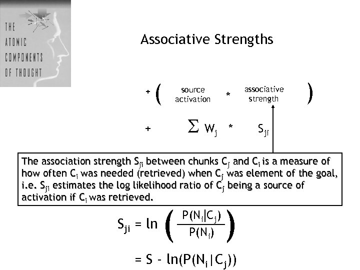 Associative Strengths + ( * source activation W + j associative strength * )