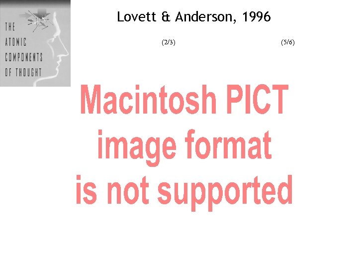Lovett & Anderson, 1996 (2/3) (5/6) 