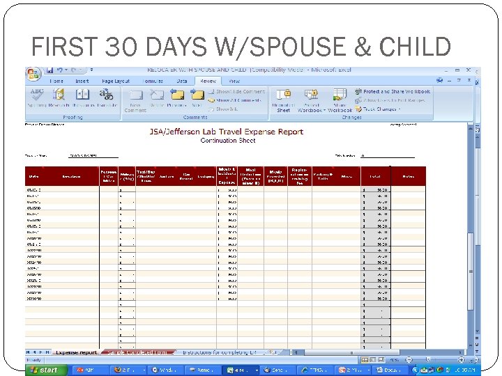 FIRST 30 DAYS W/SPOUSE & CHILD 